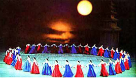 ganggangsullae, a circle dance under the full moon 