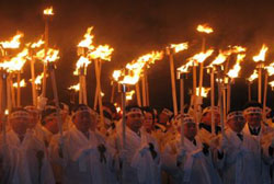 The torch light marching