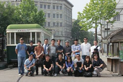 Movie directors and film producers from Japan posing at a theme park in Bucheon, Gyeonggi-do Province