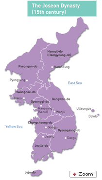 map of Joseon Dynasty (15th century)