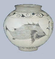 Buncheong Jar with Fish Design