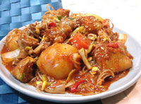 Dakjiim, or steamed chicken