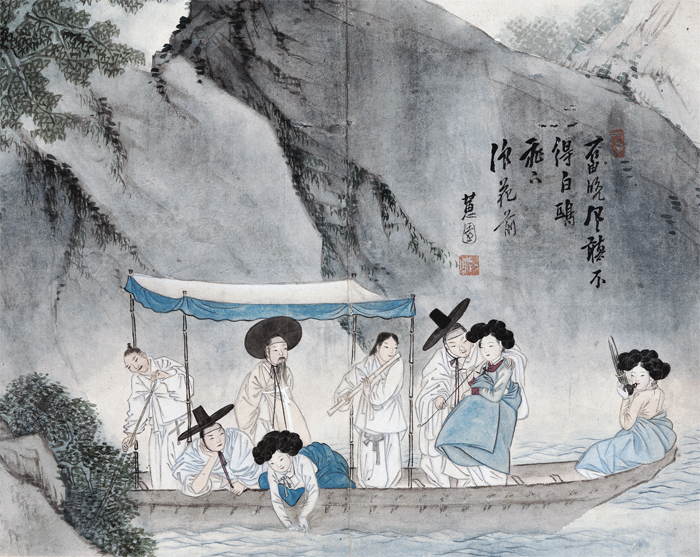 Juyucheonggang (Boating on a Clear River) by Sin Yun-bok
