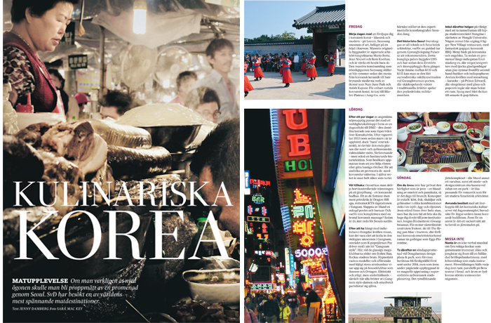 The Swedish daily newspaper Svenska Dagbladet published an article about Korean food and related culture in one of its recent weekend editions. 
