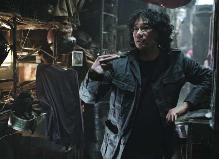 Director Bong Joon-ho is on the set of "Snowpiercer."