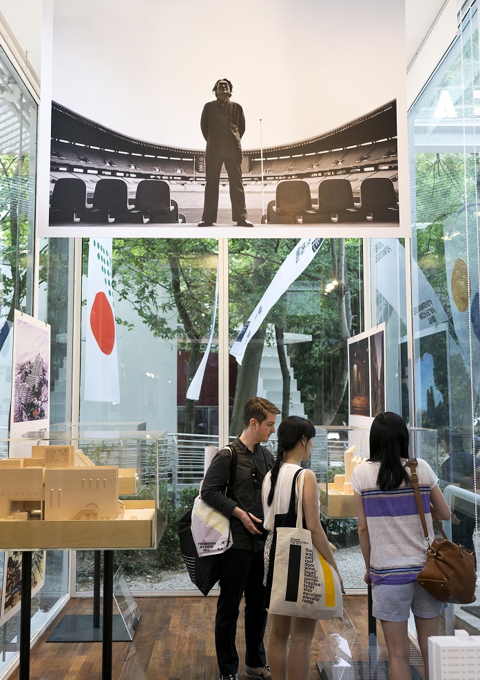 The Korean pavilion spotlights the architectural history of the two Koreas. (photo: Yonhap News)