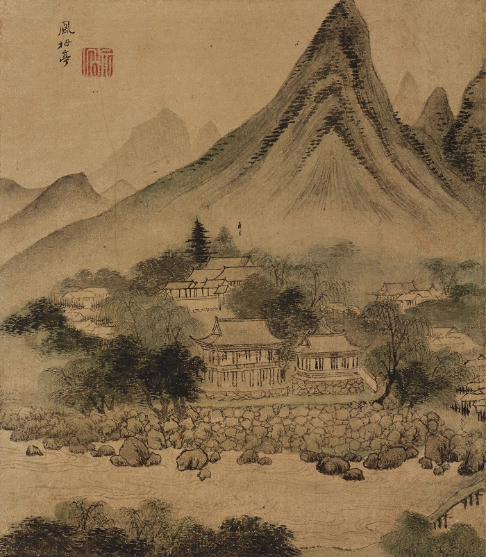 (From the top) Jeong Seon's 'Dodamsambongdo,' <i>Haseonamdo</i> and <i>Bongseojeongdo</i>. Both the Dodamsambong Peaks and the Haseonam Peaks are located in Danyang. The Bongseojeong was a government office in Danyang during Joseon times. (photos coutesy of the Cheongju National Museum) 