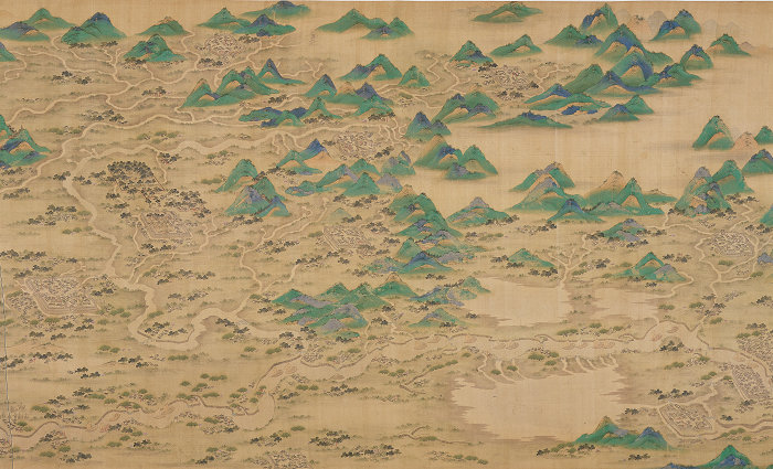 The <i>Gyeong-Hang-Do-Ri-Do</i> (경항도리도, 京杭道里圖) painting shows the landscape from Hangzhou to Beijing. It's housed at a provincial museum in Zhejiang Province.