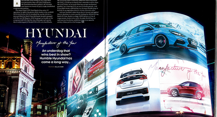 Hyundai Motor on Nov. 26 is crowned BBC Top Gear Magazine’s Manufacturer of the Year. (Hyundai Motor)