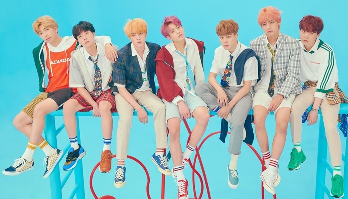 Bangtan Boys (BTS) is a seven-member pop group. Starting from left, the members are RM, J-Hope, Jin, Jungkook, Jimin, V, Suga. (Big Hit Entertainment)