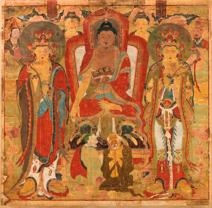  The “Korean Sakyamuni Triad Painting” has returned to Korean soil 100 years after it was removed. (Photo courtesy of the Overseas Korean Cultural Heritage Foundation) 
