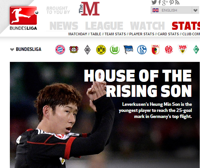 The Bundesliga reports on Son joining the 25-goal club on its official homepage. 