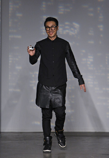 Choi Bum Suk attends his own 2014 F/W collection, shown during New York Fashion Week in February 2014. (photo courtesy of General Idea)
