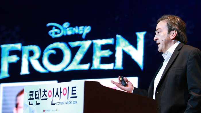 Producer Peter Del Vecho from Walt Disney Studios speaks during the 2014 Content Insight seminar at COEX on March 31. (photo courtesy of the KOCCA)