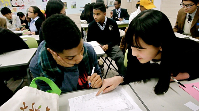 Students learn Korean language as part of the regular curriculum at the Democracy Prep Public Schools in Harlem, New York City. (photo courtesy of the Democracy Prep Public Schools) 