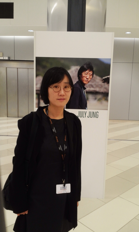  Jung July poses for a photo at Cannes, where the film 'A Girl at My Door' is screened in the Un Certain Regard section. 