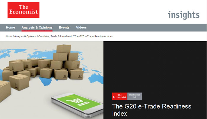 The EIU analyzed the overall e-commerce environment in the G20 countries in its recently published 'e-Trade Readiness Index.'