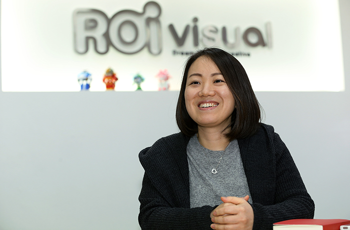 Director Eum Jun-young of “Robocar Poli” says that she always feels happy when she sees kids gaining hope from her cartoons. (photo: Jeon Han)
