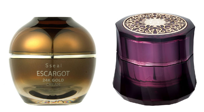 Escargot 24 Gold Cream (left) and Hwansaenggo Gold Cream are both popular among international customers.