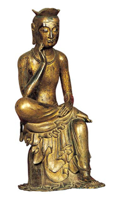 Pensive Bodhisattva, one of Buddhist stautes