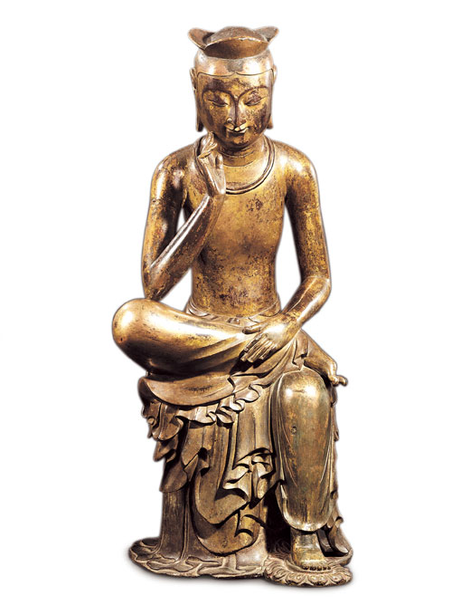 The Gilt-bronze Maitreya in Meditation was made during Silla times.