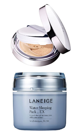 HERA's UV Mist cushion foundation (above), Laneige's Water Sleeping Pack (below) (photos courtesy of Amorepacific)
