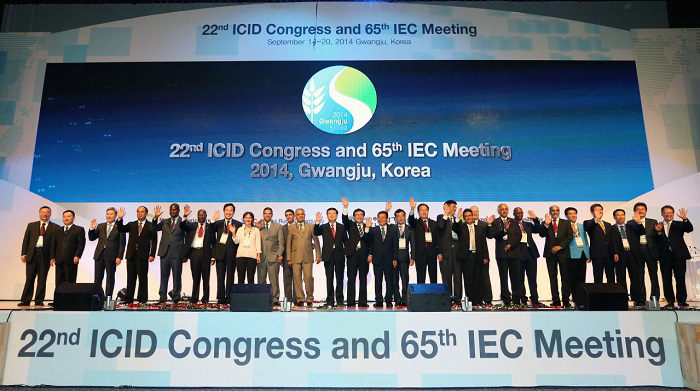 The opening session of the 22nd International Congress on Irrigation and Drainage kicks off in Gwangju on September 14. (photos courtesy of the secretariat of the 2014 ICID Congress)