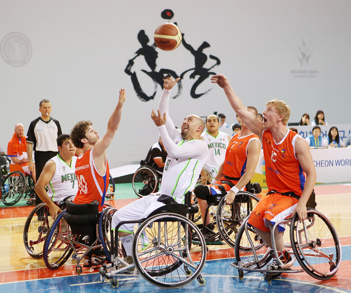  The Netherlands play Mexico on July 8. Mexico won 59-55. (photo courtesy of the IWWBC) 