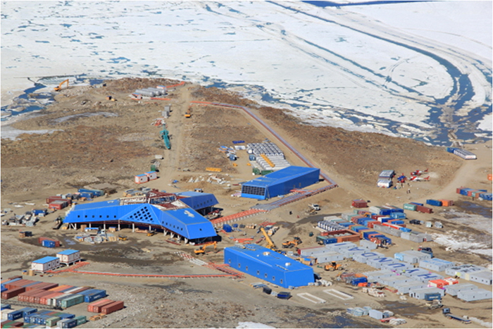 The Jang Bogo Antarctic Research Station, Korea’s second Antarctic base, will open on February 12 in Terra Nova Bay, Victoria Land, in the southeastern part of Antarctica. (Photo courtesy of the Korea Polar Research Institute)