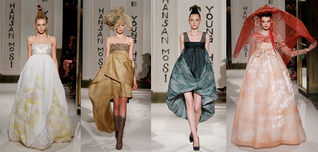 Models exhibit collections made of mosi fabrics by Lee Young Hee at her haute couture fashion show in Paris in July 2010, boasting a fine exhibition of her exquisite works. Lee also put on a fashion show for this year’s festival in Seocheon (photo courtesy of the Maison de Lee Young Hee).