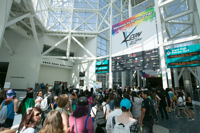  A large crowd visits the Los Angeles Convention Center to attend KCON 2015. 