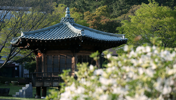 Made with blue tiles, the Gyeryongjeong Pavilion is located in the front gardens of the Gangjin Celadon Museum. This pavilion is a replica of the Yangyijeong Pavilion which stood in Gaegyeong, today’s Gaeseong, during Goryeo times (918-1392) and which was built during the reign of King Euijong (1127-1173).