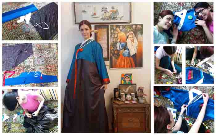 Roshana Moslemzadeh of Iran wins the photo contest with a series of photos that followed her through the process of making a Hanbok of her own. 