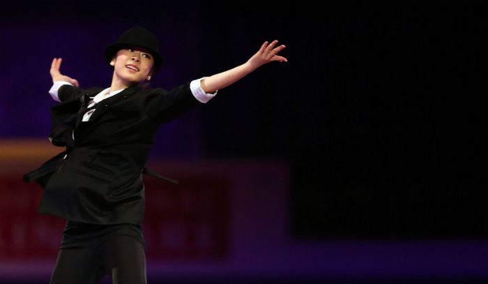 Kim performs at the gala show of the 2013 World Figure Skating Championships in London, Ontario, Canada, on March 18 (photo: Yonhap News).