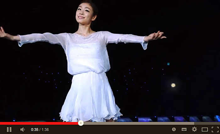 Kim Yuna dances to her own version of "Let It Go" from the "Frozen" soundtrack. (captured image from the SamsungCEKorea YouTube channel)