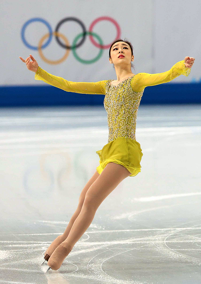Kim finished first with a total of 74.92 points in the ladies’ short program at the Sochi 2014 Winter Olympics on February 19. (photo courtesy of the Korean Olympic Committee)