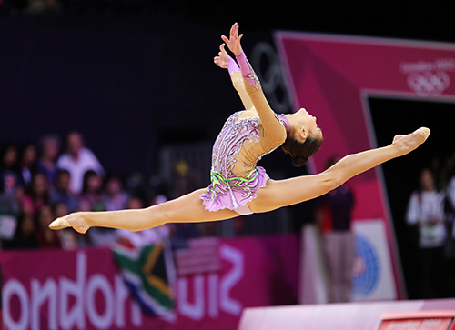 Son Yeon-jae, Korea's first athlete and the first Asian athlete to compete in rhythmic gymnastics, came in fourth in her event at the 2012 London Olympics (photo courtesy of the Korean Olympic Committee).
