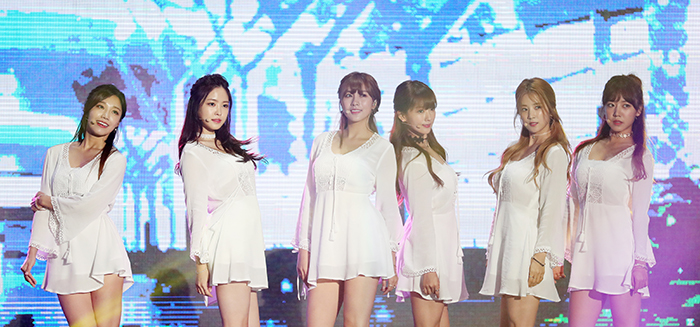 Apink performs their new song during the opening concert of the Korea Sale Festa.