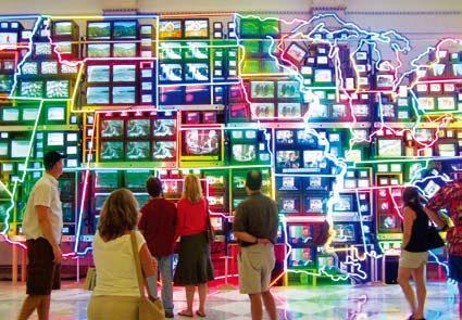 'U.S. Map' by video-artist Paik Nam-june on display in the Smithsonian, Washington, D.C.
