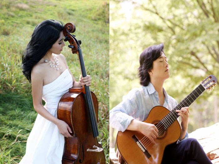 Cellist Kim Hae-eun (left) and classical guitarist Jang Dae-kun will perform for museum-goers during the “From Contemporary to Classic” musical program, part of the MMCA Seoul’s special summer program, “Blow Away Summer Heat at MMCA.” (photo courtesy of the MMCA Seoul)