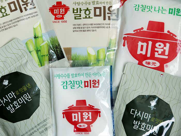 Miwon varieties, including Miwon made from fermented sugar cane, Miwon made from kelp powder, are also strong sellers for Daesang. 