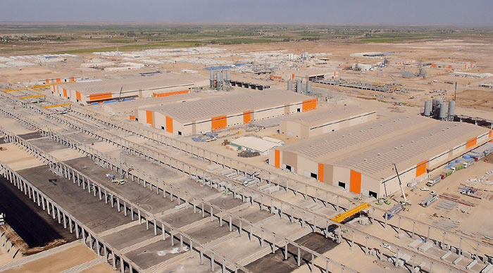 The precast concrete plant at the Bismayah New City construction site in Iraq. (photo courtesy of Hanwha E&C)