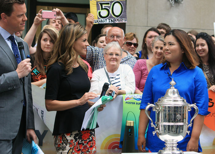 Park Inbee (right) is interviewed by NBC’s Today Show live after winning the U.S. Women's Open on July 1 (photo courtesy of JB Worldwide).