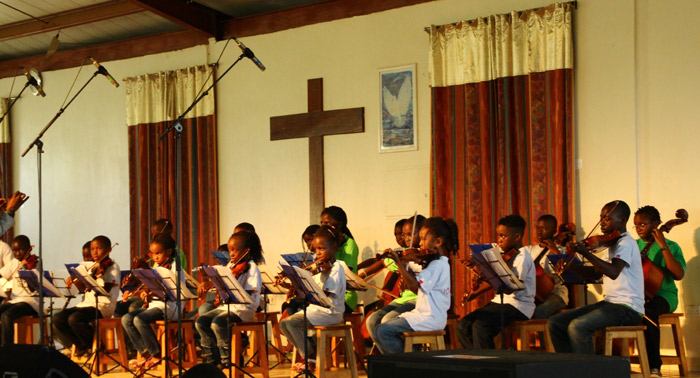 Members of Youth Orchestra Africa, built by Maria Park, perform a concert. (photo courtesy of the Ministry of Foreign Affairs)