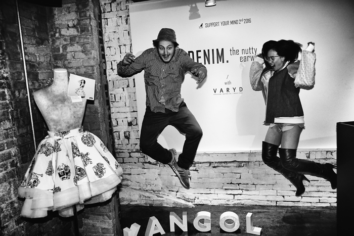Leaps of faith transform into jumps of joy as Nutty Earworm: Denim On The Mind enjoys its opening night exhibiting at the Kangol store in Hongdae.