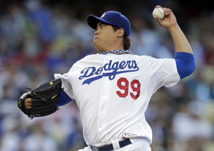 Ryu Hyun-jin of the LA Dodgers earns his first MLB complete game shutout by defeating the LA Angels on May 28 (photo: Yonhap News).