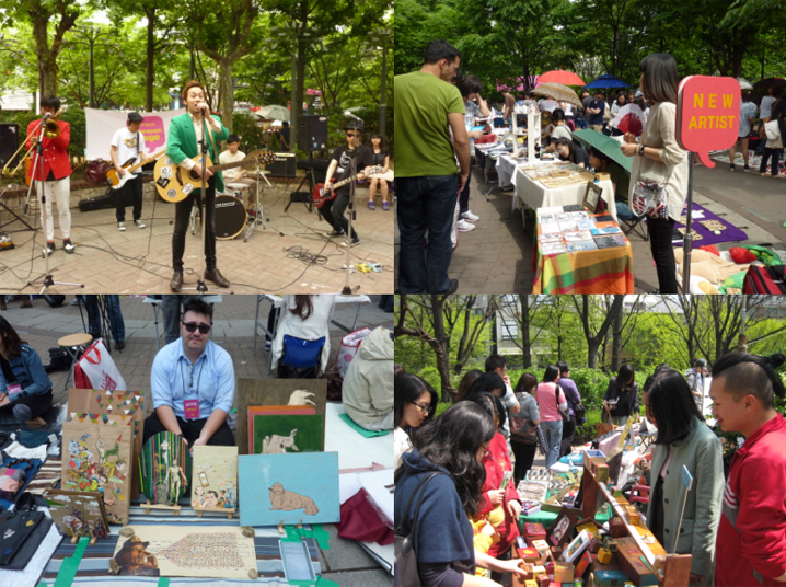 Hongdae Free Market is a bazaar that features only handmade works