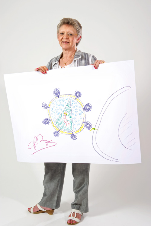 Francoise Barre-Sinoussi, the 2008 Nobel laureate in physiology or medicine for her identification of HIV as the cause of AIDS, is featured in the Sketches of Science exhibition. 