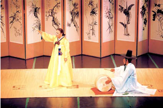 Pansori - A genre of musical story-telling, performed by a vocalist with drum accompaniment.