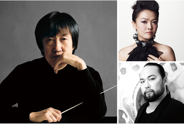 (Clockwise from left) Conductor Lim Hun-joung, soprano Yim Sun-hye and baritone Samuel Yoon. 